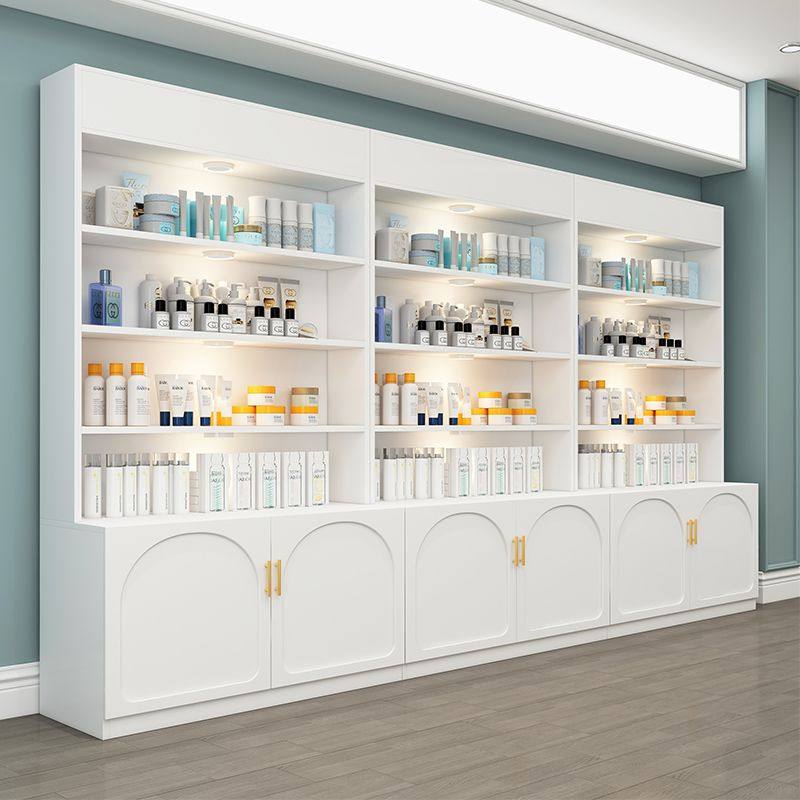 化妆品展示柜柜子陈列柜美甲店货架展柜货柜欧式美容院产品展示架