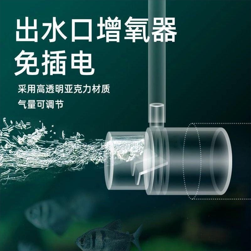 鱼缸增氧出水口过滤器出水管溶氧扩散器文氏无电打氧无动力加氧气
