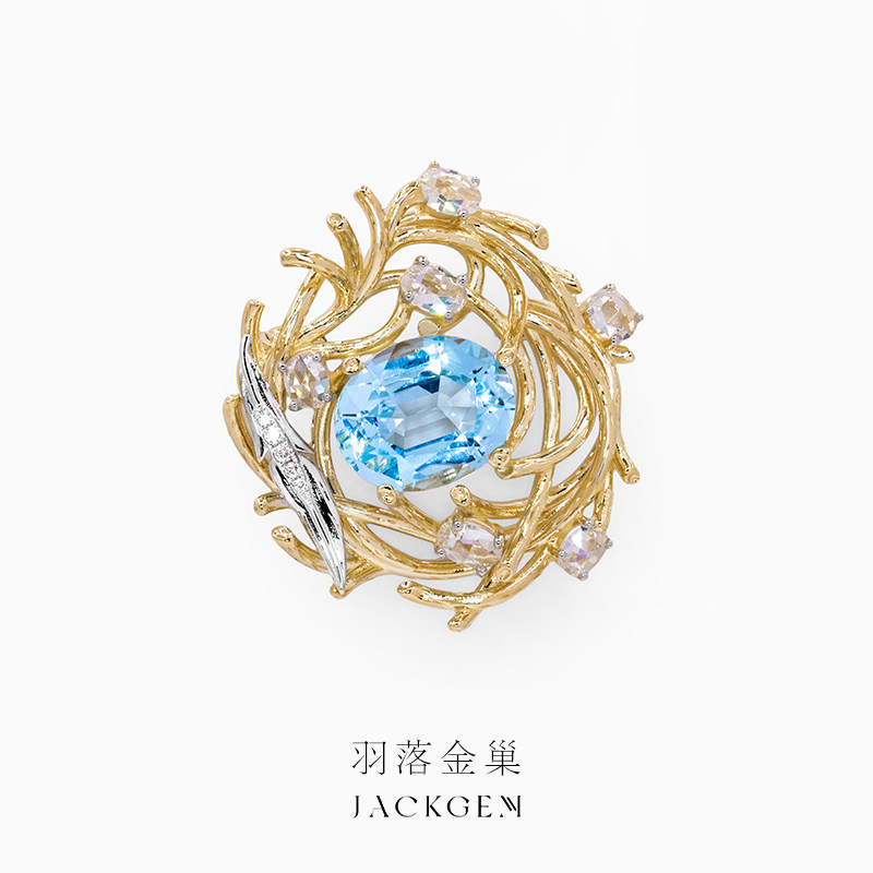 【羽落金巢】原创胸针女款高档女奢华气质胸针高端精致时尚1F,珠宝/钻石/翡翠,胸饰,淘宝优惠券,粉丝福利购,淘宝优惠卷