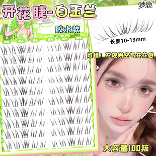 梦鹿淡颜系白玉兰假睫毛单簇分段式贴自然眼睫毛浓密款女素颜