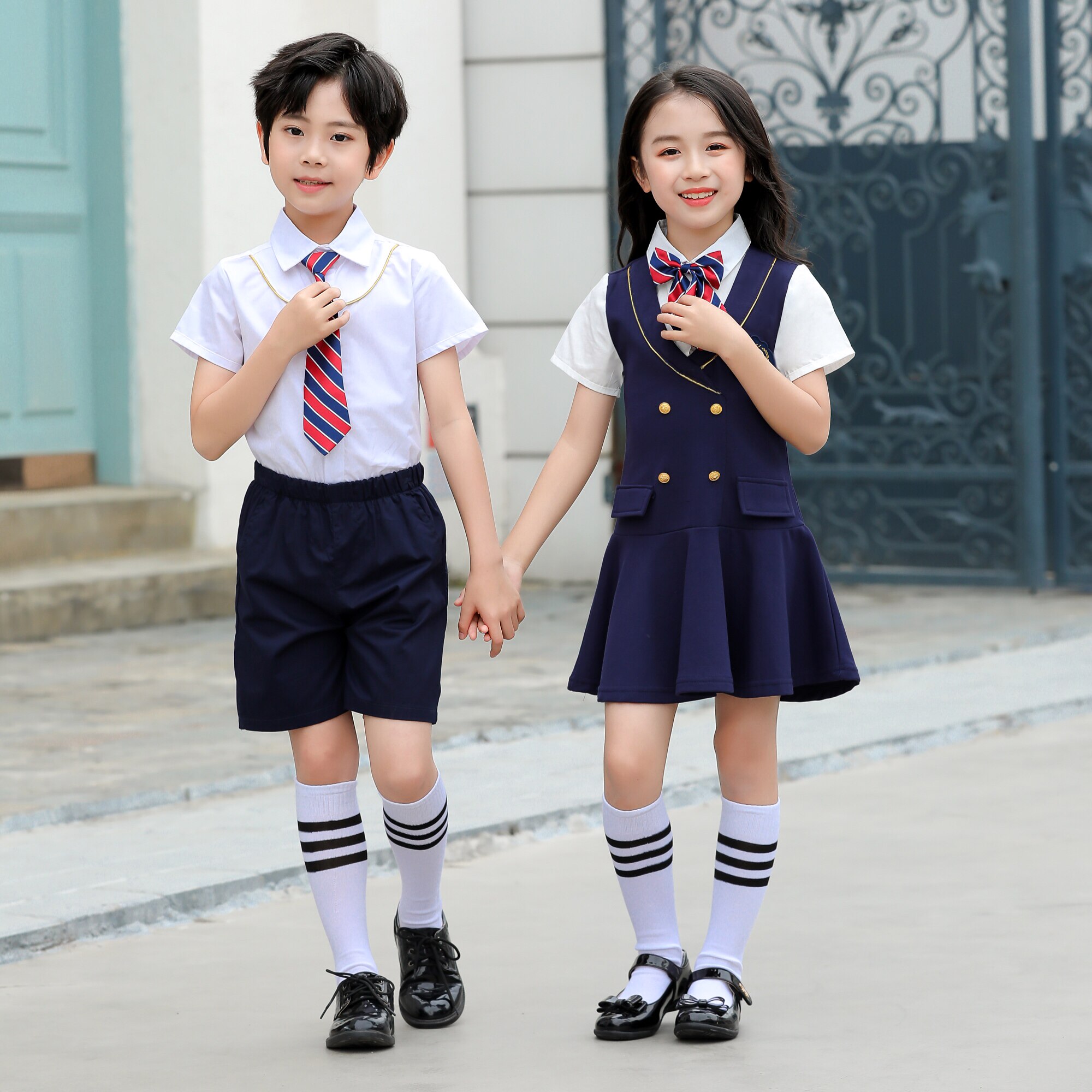 新款儿童校服套装合唱服幼儿园演出服男女小学生班服英伦风毕业服