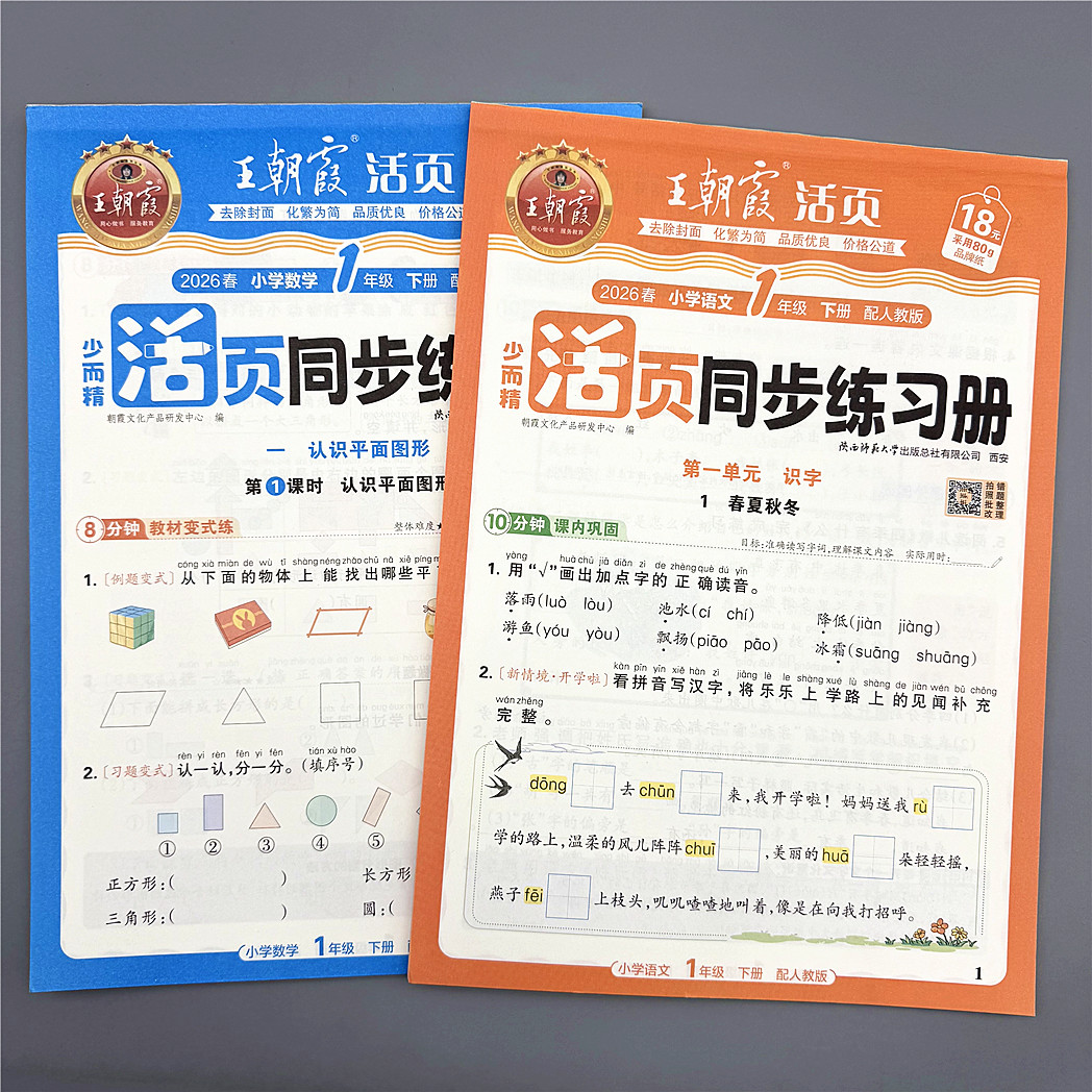 王朝霞活页同步练习册1-6年级上下册语文字词句阅读理解专项训练
