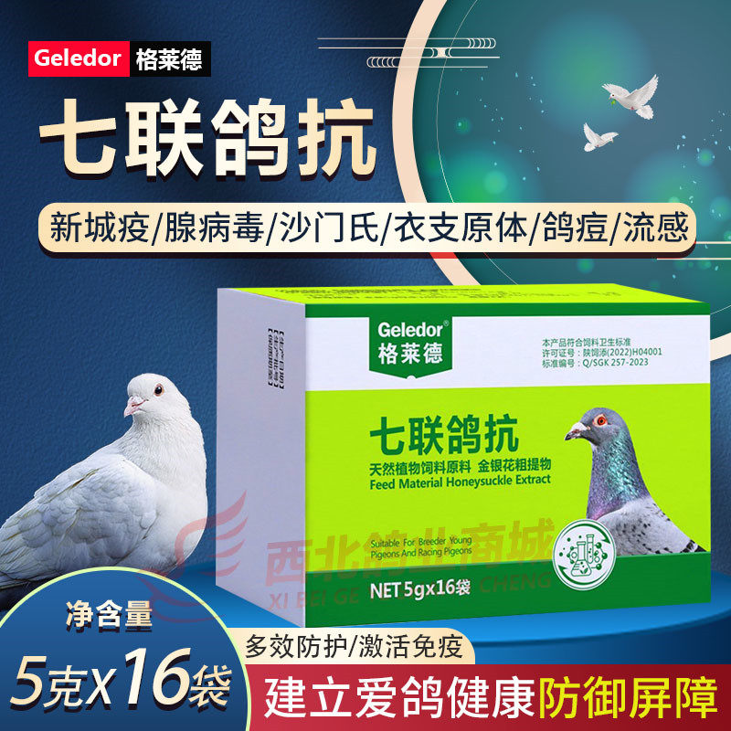 格莱德七联鸽抗赛信鸽新城疫腺病毒沙门氏流感专用口服疫苗非鸽药