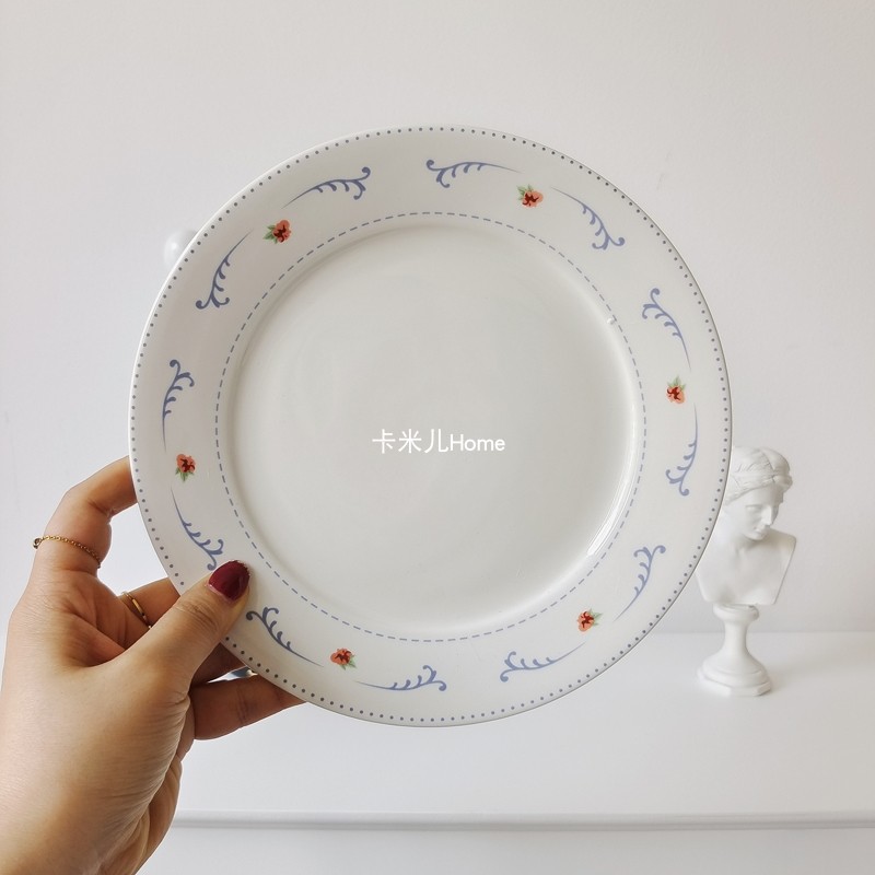 独立设计小众款8寸平盘浅盘陶瓷西餐盘子甜品盘早餐盘家用菜盘子
