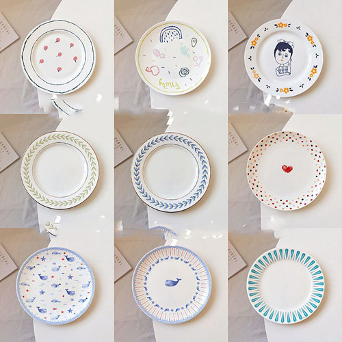 8寸盘子釉下彩餐具家用糕点零食
