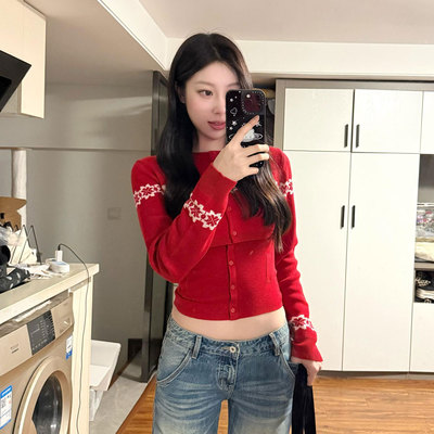 巨好看的复古费尔岛叠穿针织开衫背心女秋冬季高级感内搭打底上衣