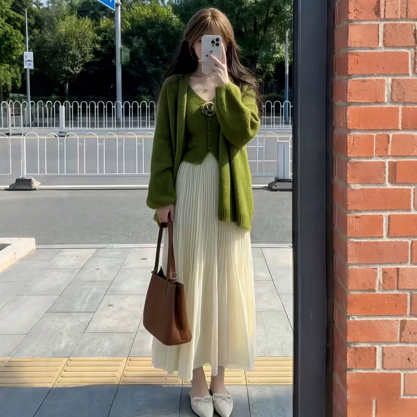 韩系温柔慵懒风毛衣套装连衣裙子女春季2026新款洋气减龄显瘦长裙