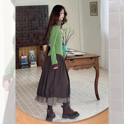 秋季一整套ootd穿搭半身裙子女