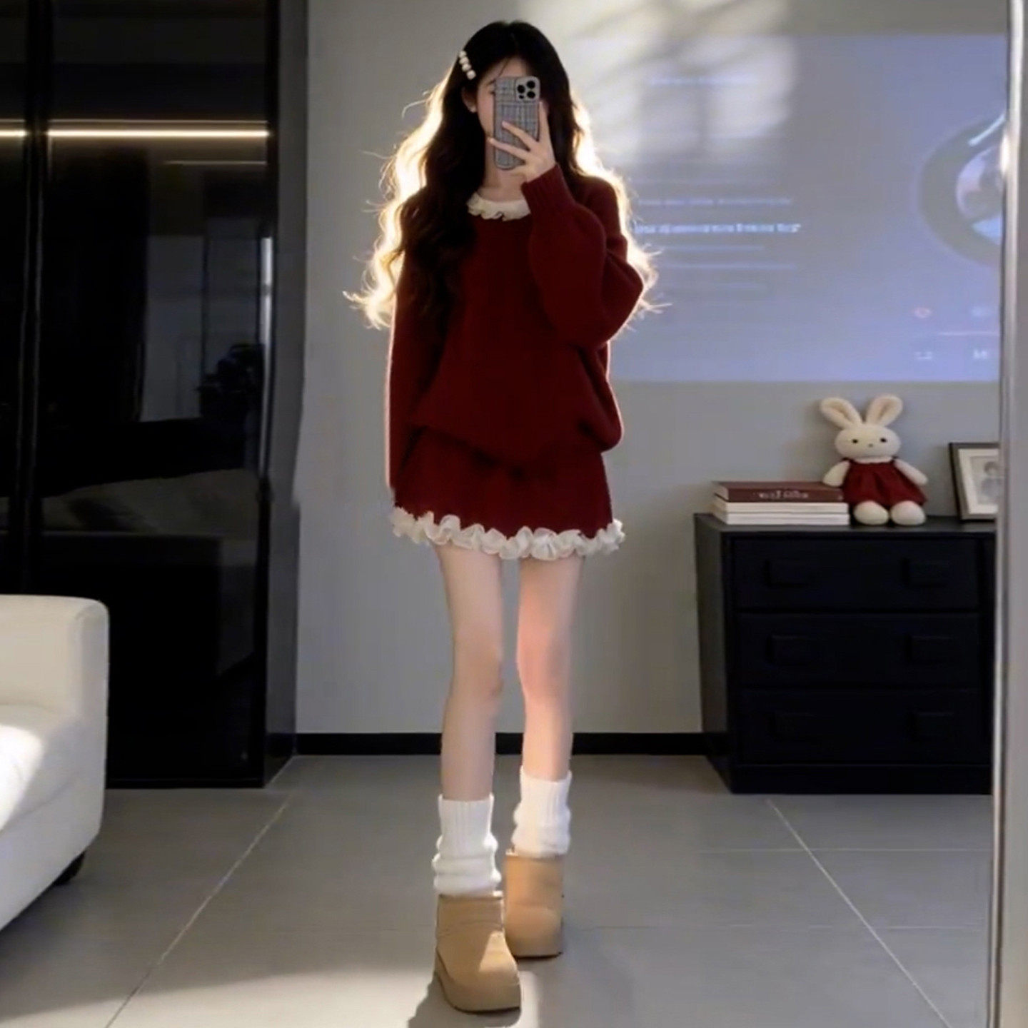 小个子新年穿搭红色针织连衣裙女2026春季高级感小香风套装短裙子,女装/女士精品,连衣裙,淘宝优惠券,粉丝福利购,淘宝优惠卷