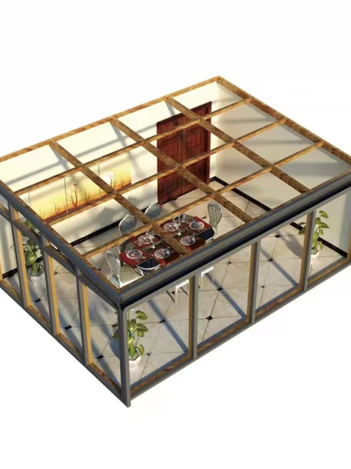 天津德维盾欧式别墅阳光房定制户外封露台阳台花房门斗玻璃采光房