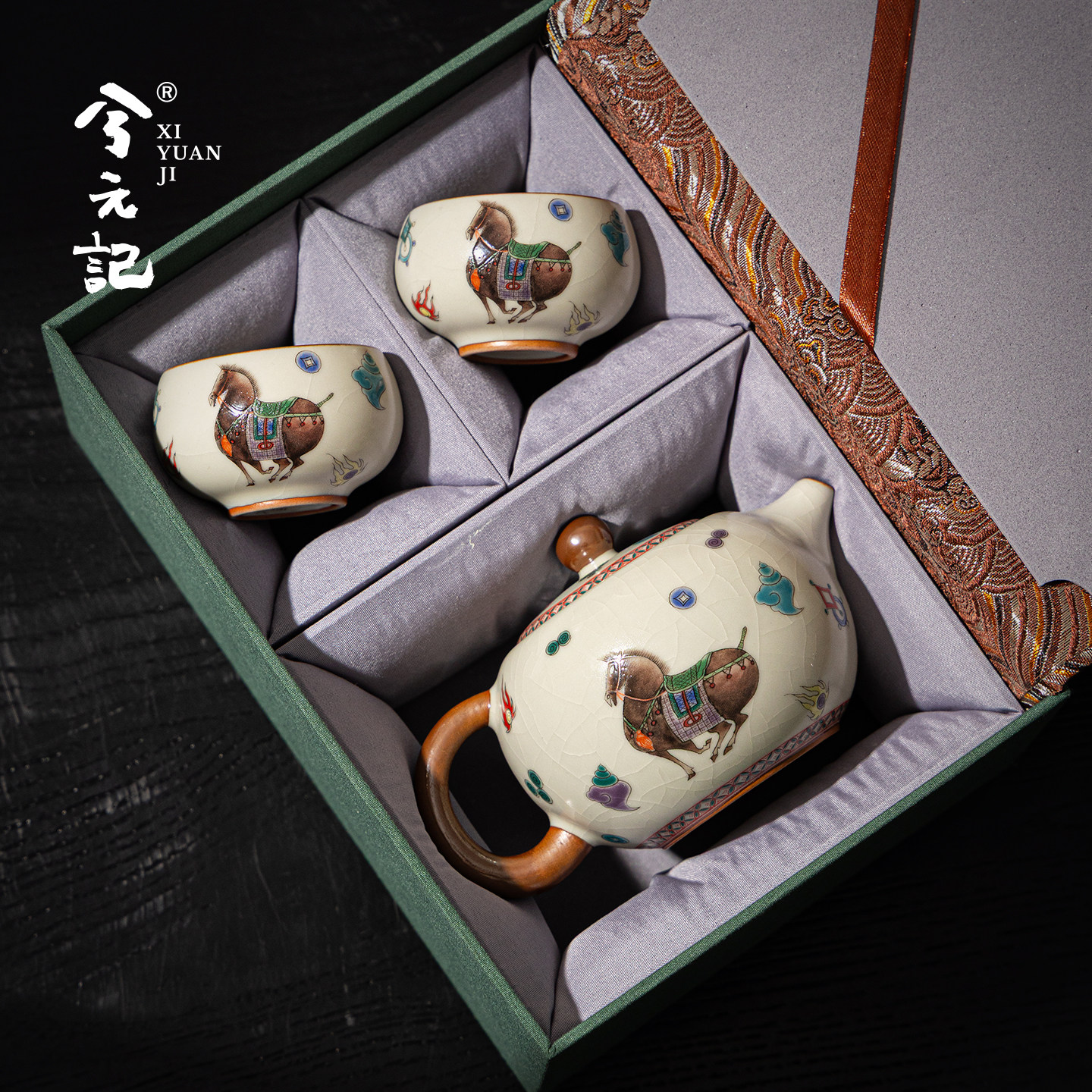 唐马汝窑功夫茶具套组家用陶瓷茶壶茶杯一壶二杯2026新款泡茶专用