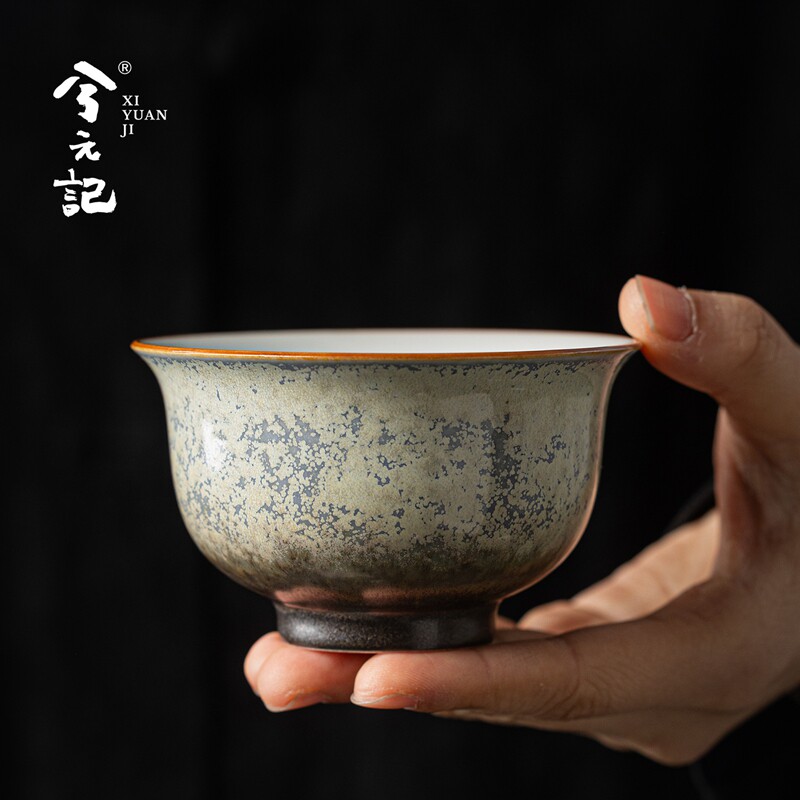 兮元记繁星窑变功夫茶杯陶瓷主人杯单杯个人专用高档压手杯品茗杯图片