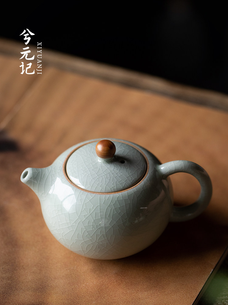 西元记陶瓷茶壶冰裂阁窑西石壶单壶滤茶具2025新风格泡茶家用