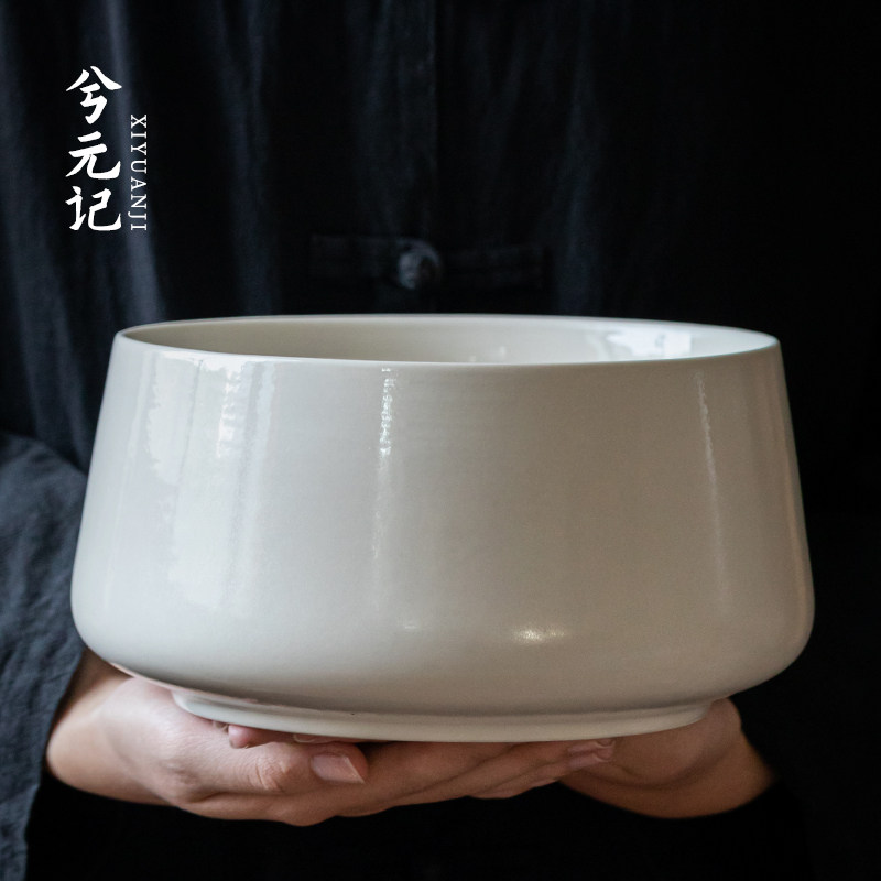 粗陶茶洗家用大号茶渣缸杯洗水盂收纳碗大容量废水缸功夫茶具配件
