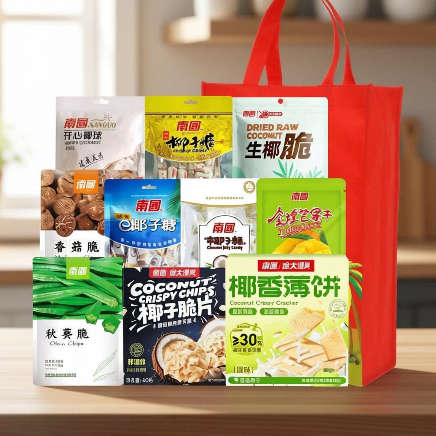 海南特产伴手礼小吃零食礼包南国椰子薄饼椰子片脆片椰子糖糖果