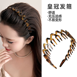 碎发整理神器大波浪发箍女带齿梳防滑高颅顶头箍发夹刘海洗脸发卡