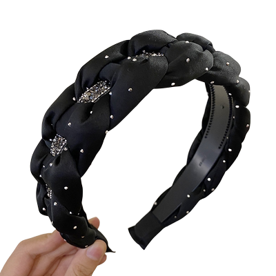 高颅顶黑色褶皱发箍女款新款头箍