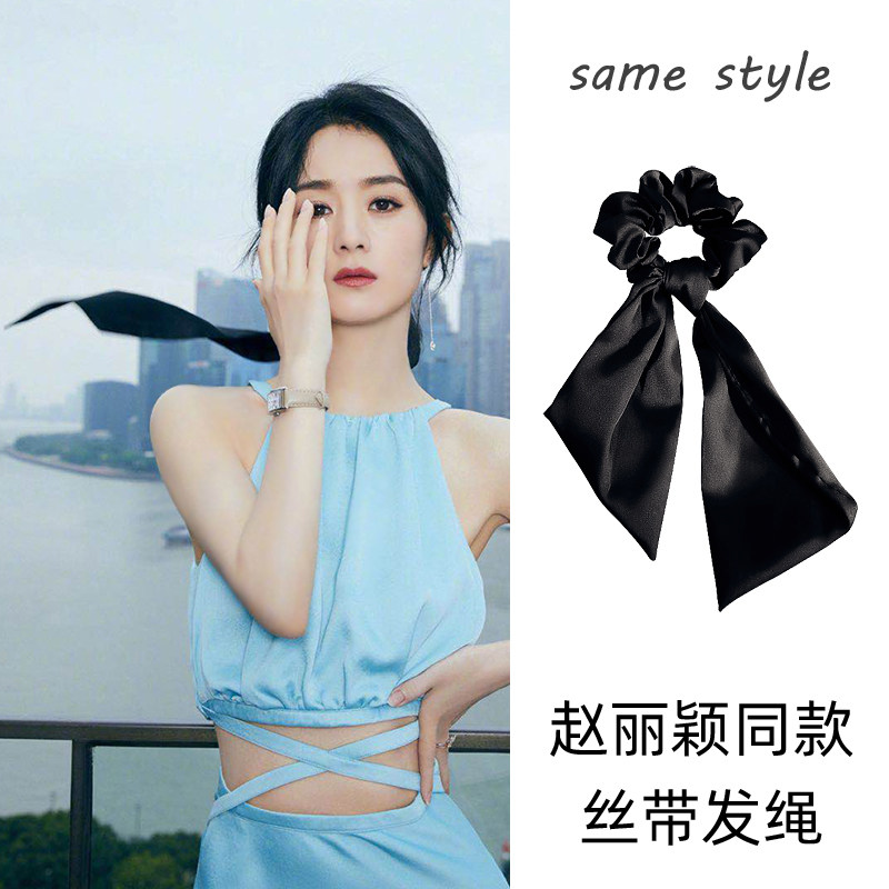2023年新款丝带发绳黑色蝴蝶