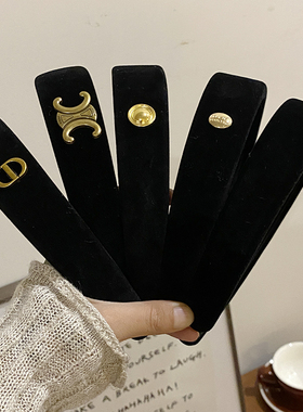 法式复古金标发箍秋冬外出百搭ins风发卡发捆头箍发饰2023年新款