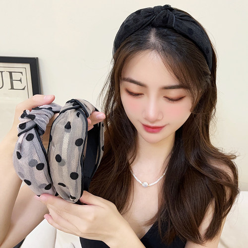 宽边发箍女网纱洗脸发带