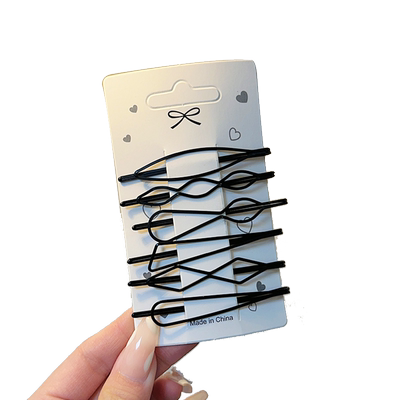 黑色发夹女网红一字夹碎发边夹