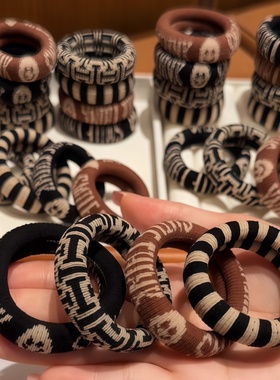 扎头发高弹力头绳女耐用橡皮筋复古简约发绳高马尾丸子头发圈头饰