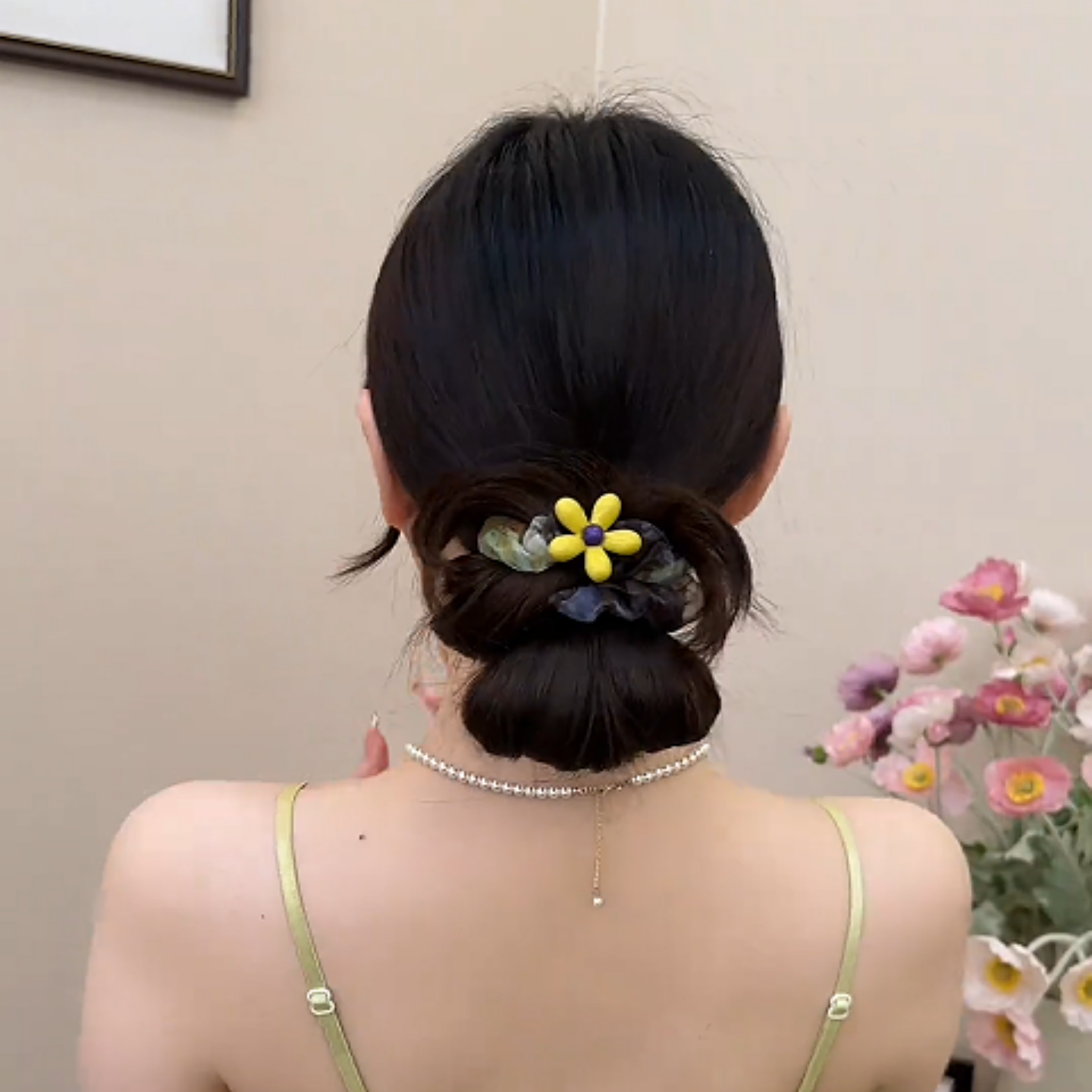 大肠发圈女皮筋丸子头半扎发头绳