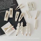 珍珠发夹刘海前额碎发边夹bb夹网红一字夹发卡2024年新款 夹子头饰