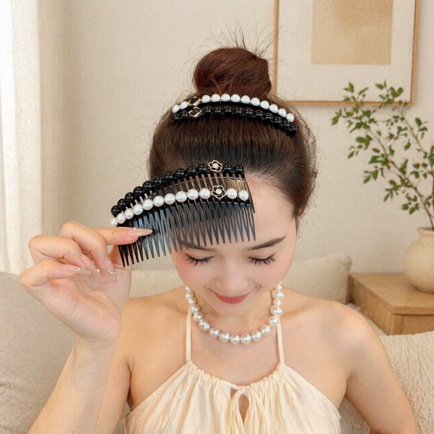 倒插梳女碎发夹刘海夹前额发梳