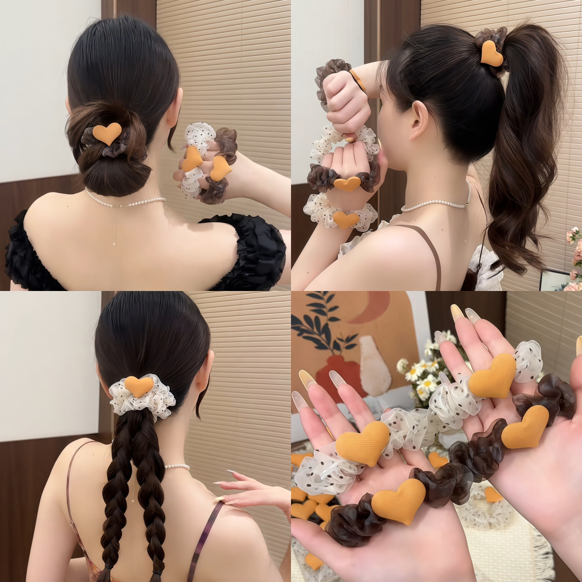 大肠发圈女丸子头扎发绳皮筋头绳