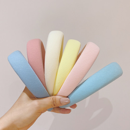 糖果色宽边厚海绵发箍显高颅