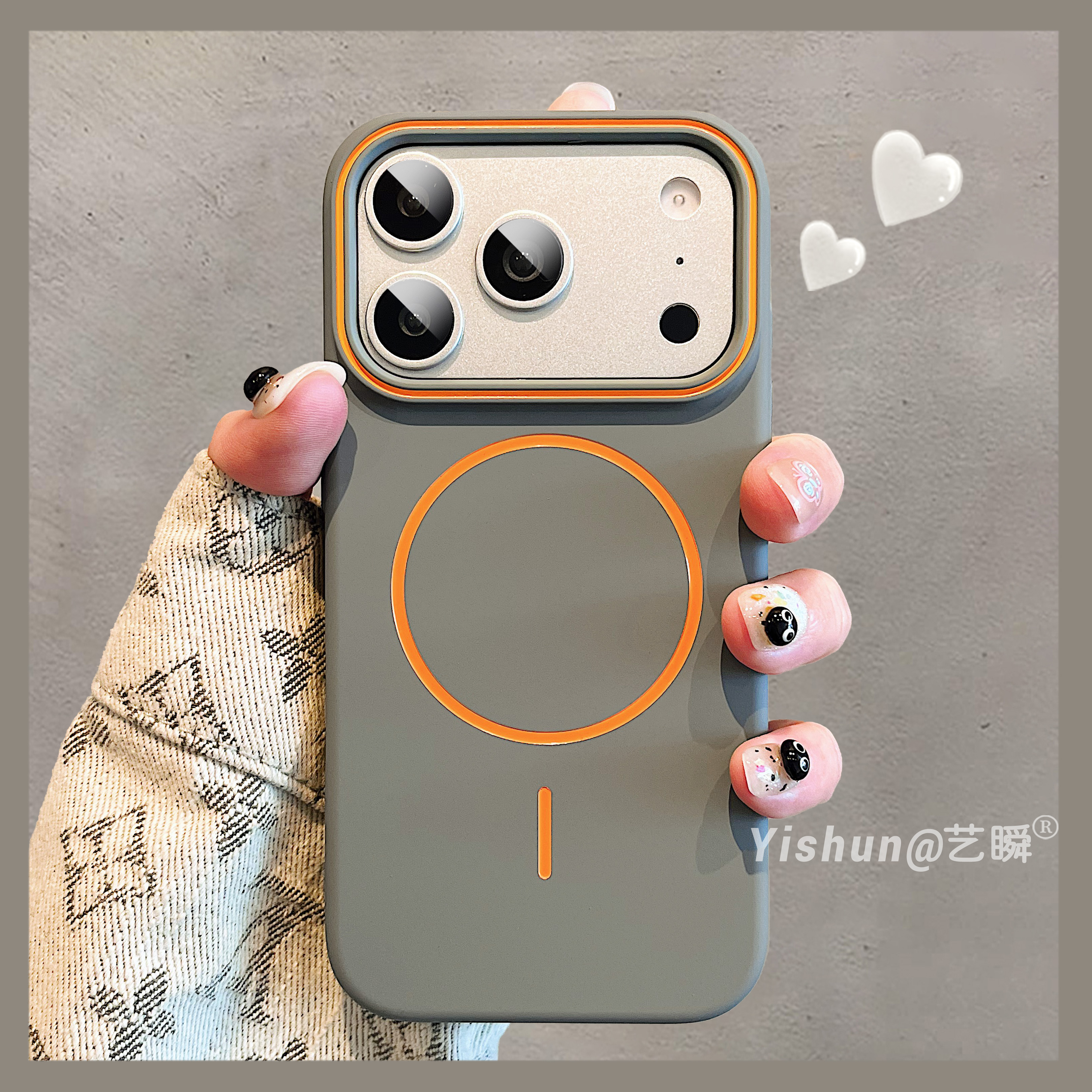 新款星宇橙大孔拼色镜框肤感适用苹果17ProMax磁吸手机壳iPhone16简约14独立按键15plus男女款13高级12保护套