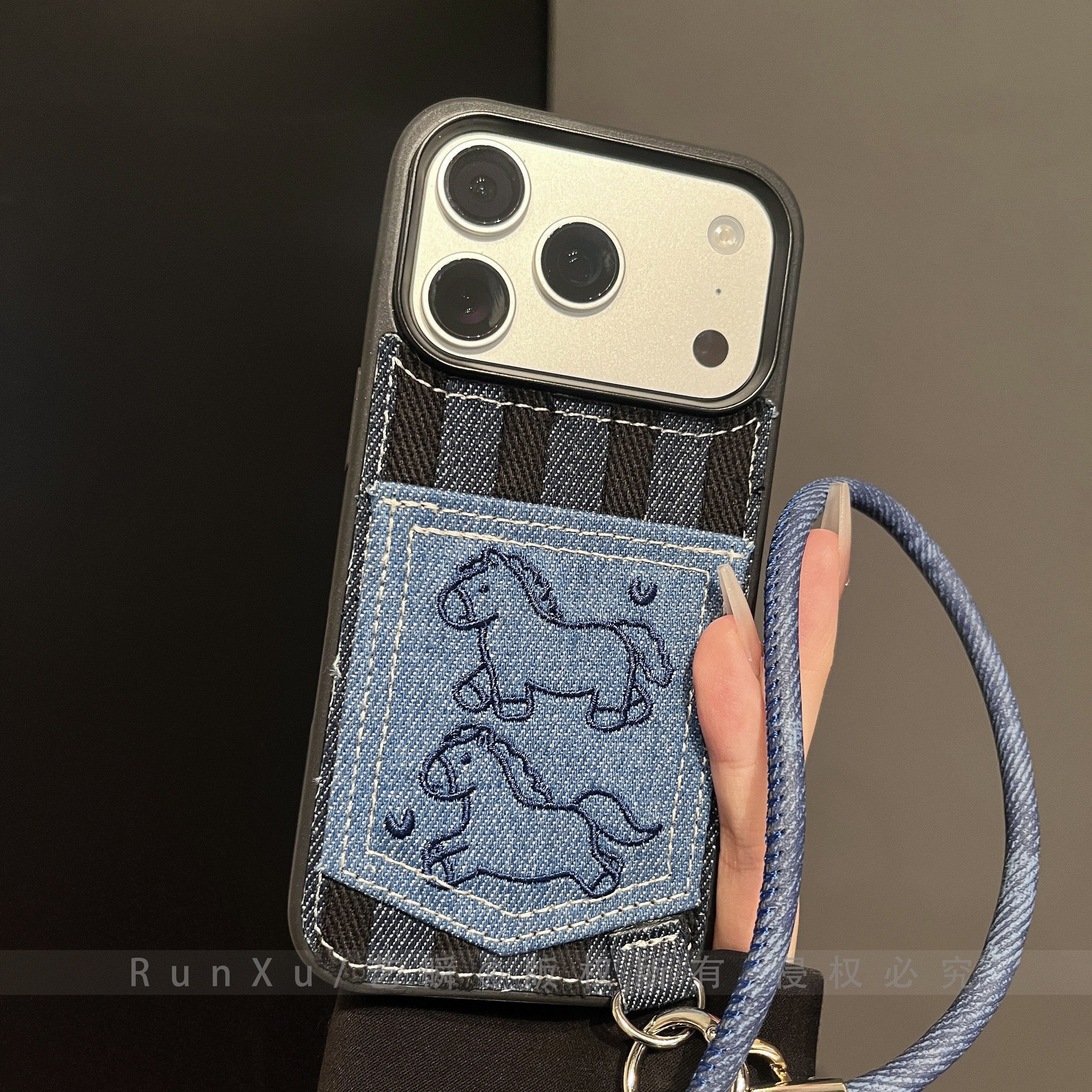 韩系复古牛仔布刺绣小马插卡包适用iPhone17ProMax手机壳新年款苹果16创意13时尚小众ip15超好看14防摔保护套,3C数码配件,手机保护套/壳,淘宝优惠券,粉丝福利购,淘宝优惠卷