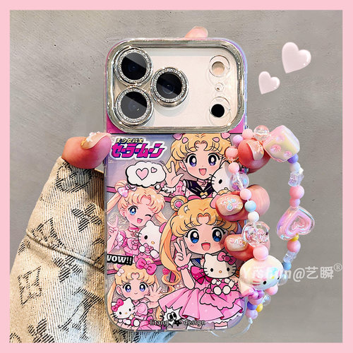 超火卡通动漫美少女战士kt猫适用iPhone17ProMax手机壳苹果16pro新款15全包镜头13硅胶14plus女款17Air保护套