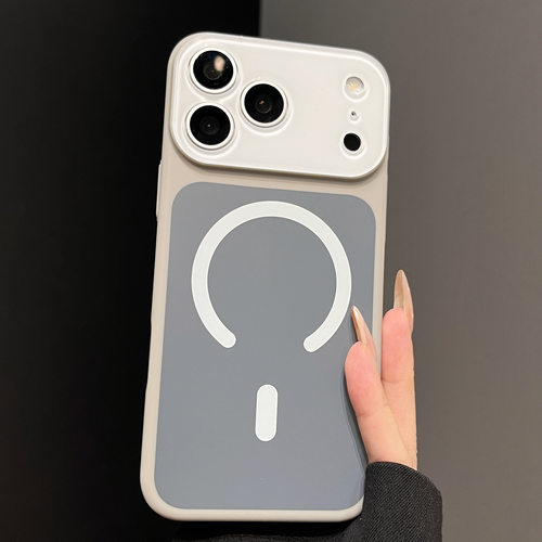 ins极简高级钛灰撞色适用苹果17ProMax手机壳新款iPhone16pro秒变17大视窗15磁吸充电14女款13全包防摔保护套