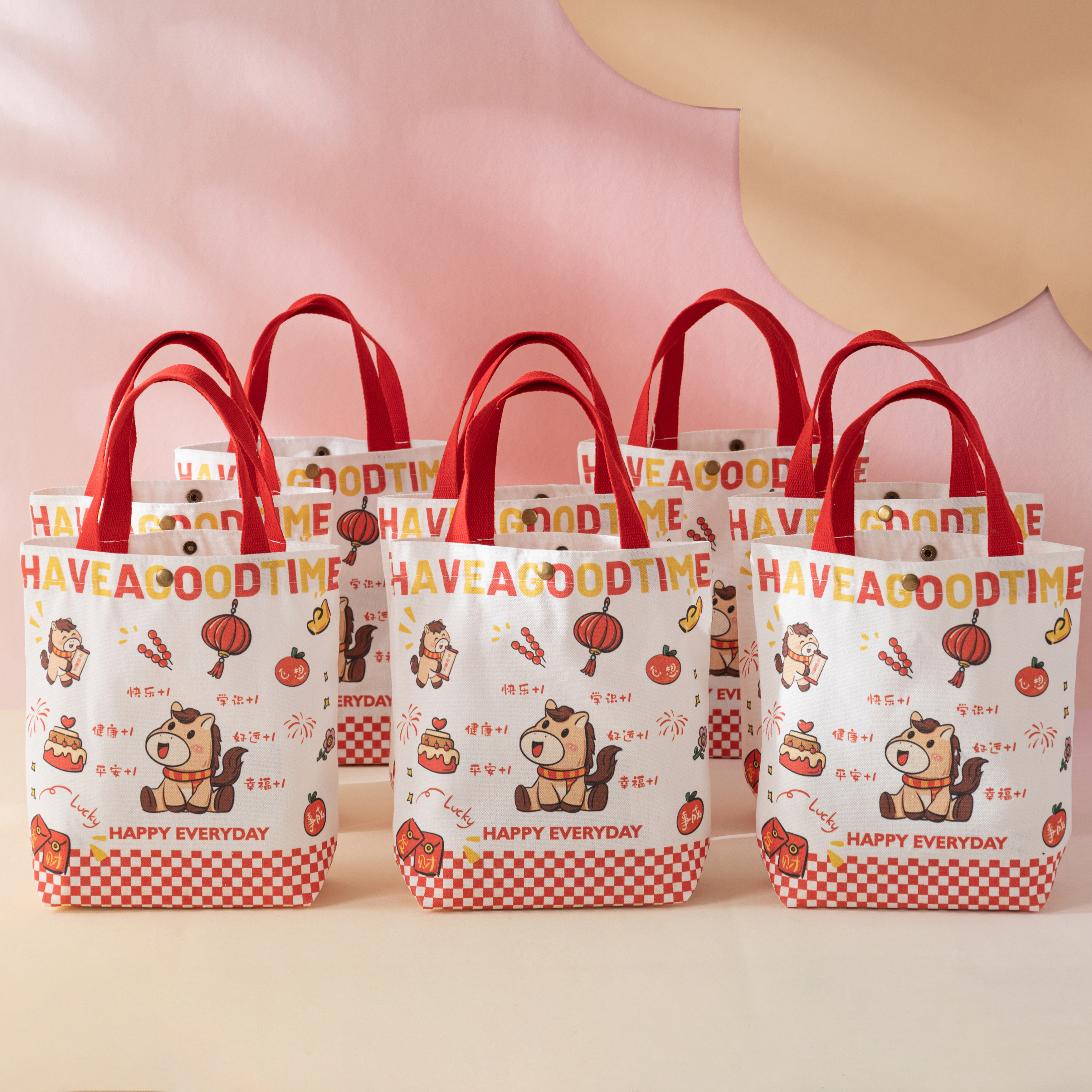 马年森系ins风帆布包生日伴手礼学生通勤逛街小众儿童手提棉布袋,收纳整理,购物袋/环保袋/帆布袋,淘宝优惠券,粉丝福利购,淘宝优惠卷