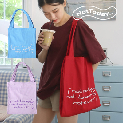 NotToday|明天再说双层单肩包 可放电脑帆布夏天刺绣大容量
