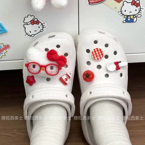 可爱卡通毛绒洞洞鞋鞋扣