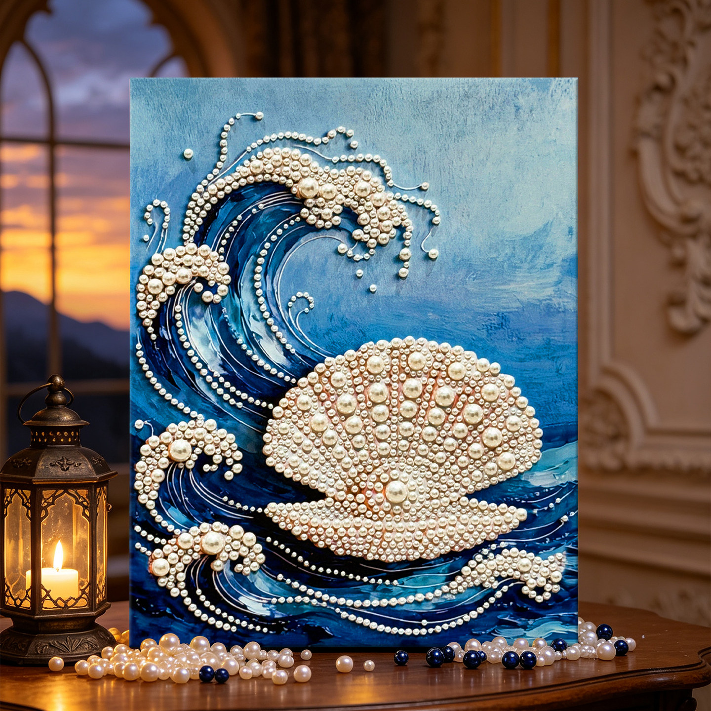 浪花贝壳DIY珍珠画手工全套材料