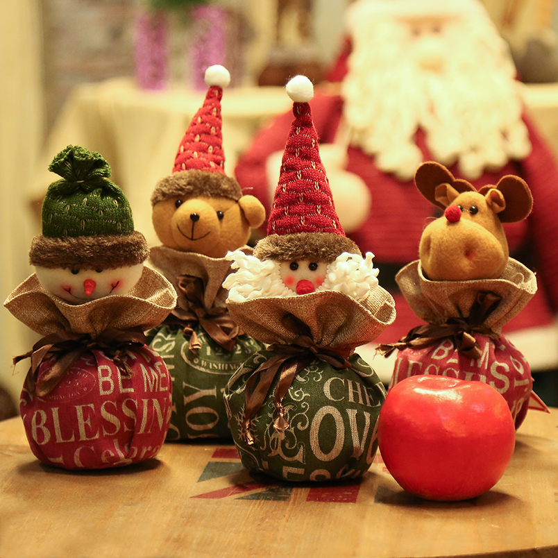  圣誕節裝飾品禮物袋平安夜蘋果袋創意小禮品蘋果包裝袋兒童糖果袋