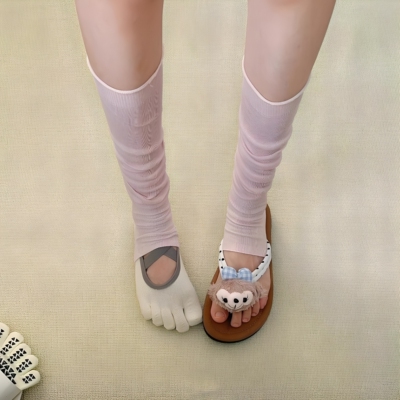 粉色果然娇嫩！New款普拉提袜套