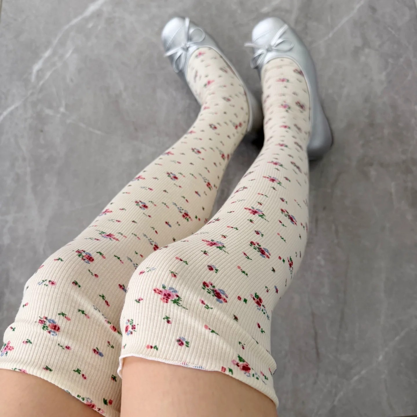 碎花堆堆袜日杂森系少女感穿搭女