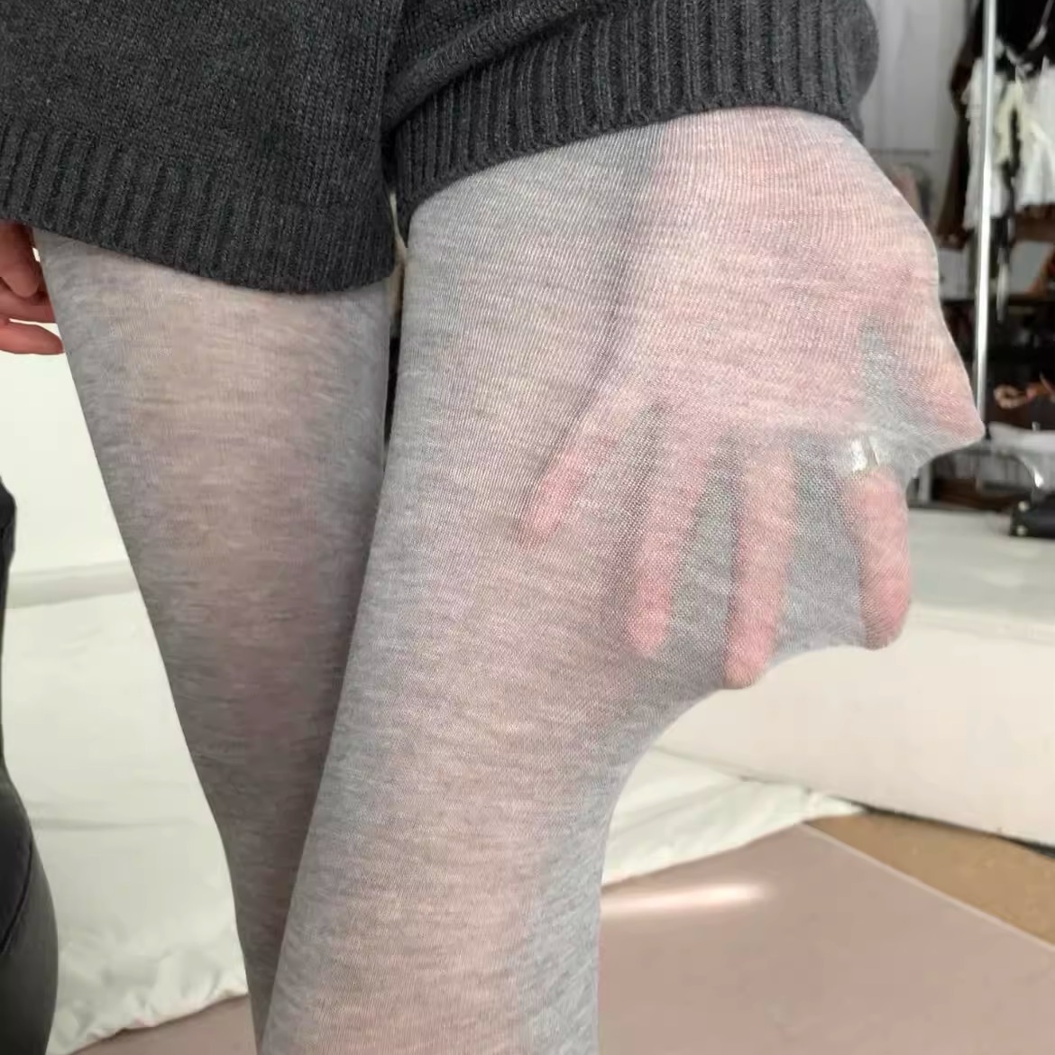 羊绒+天丝~半透裤袜是早秋的神~平纹上腿质感无敌~腿显得又细又长