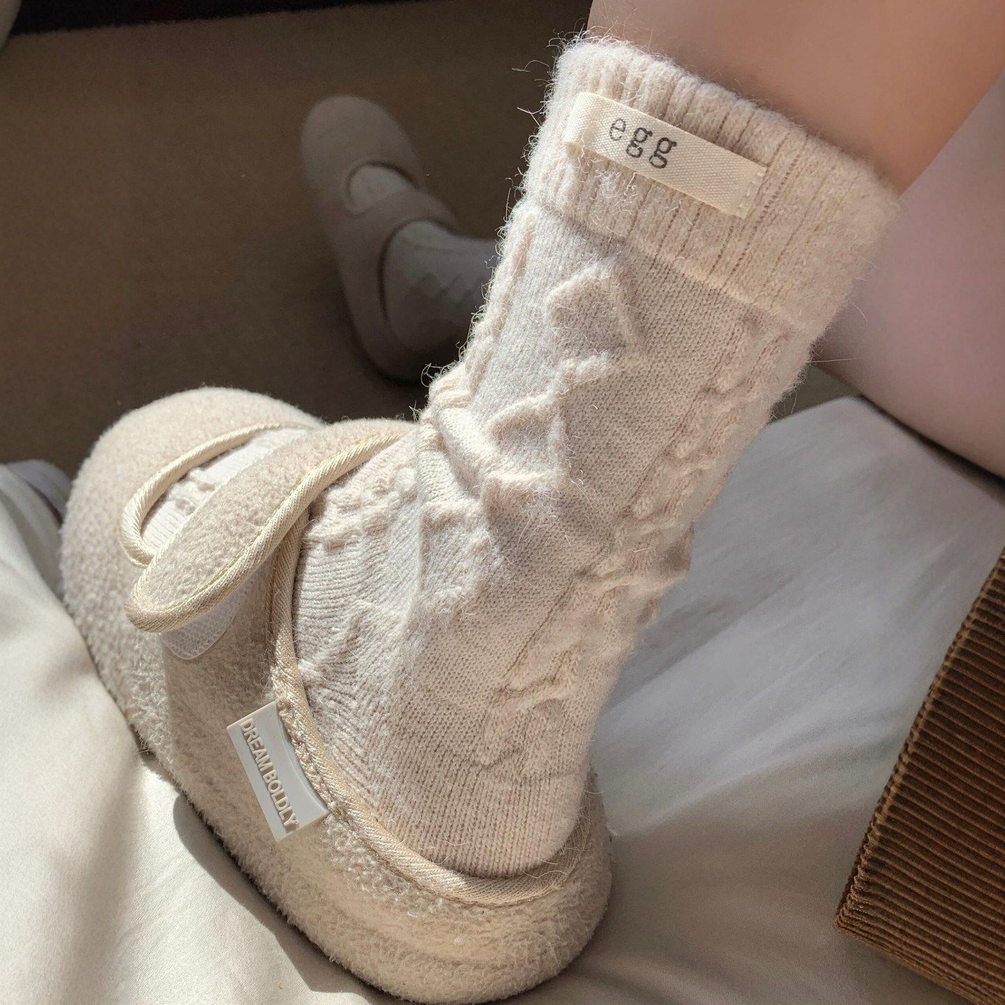 清冷系~小香风菱格egg兔毛袜子太好看了！搭配勃肯好有秋冬味鞋带,服饰配件/皮带/帽子/围巾,鞋带,淘宝优惠券,粉丝福利购,淘宝优惠卷