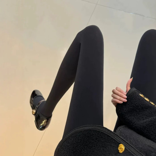 法式老钱风天鹅绒高级舒适连裤袜