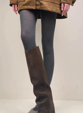 好贵气！羊毛真丝微微透搭靴子jue了！软糯不勒脚~上腿很舒服鞋带