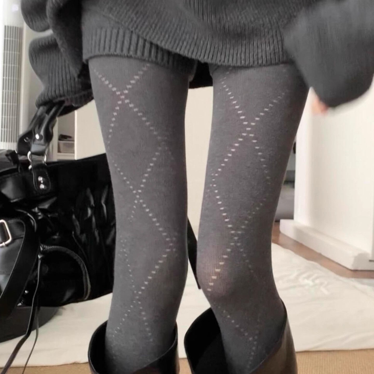 谁懂！微透肉菱格裤袜也太高级了