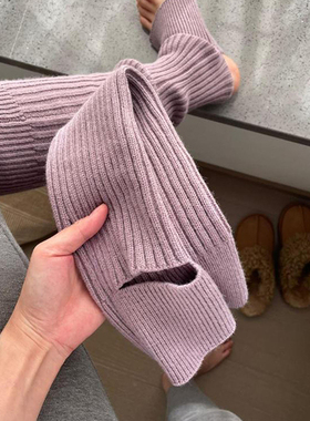 新色我真的爱疯了！！淡紫色紫真的好好看！不滑不掉保暖踩脚袜套