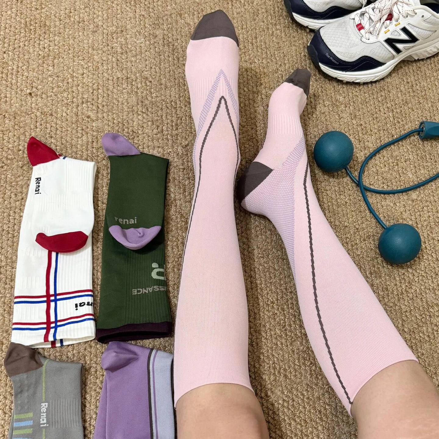 专业压力运动袜女夏薄款长筒袜子