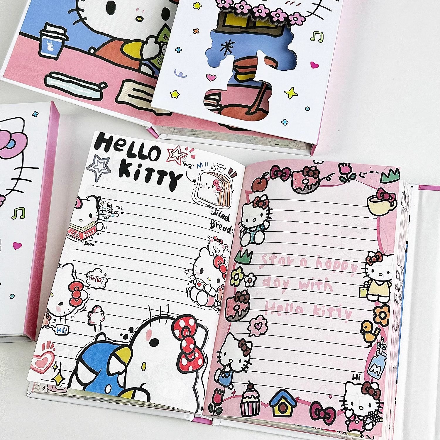 Kitty猫少女心笔记本三折叠